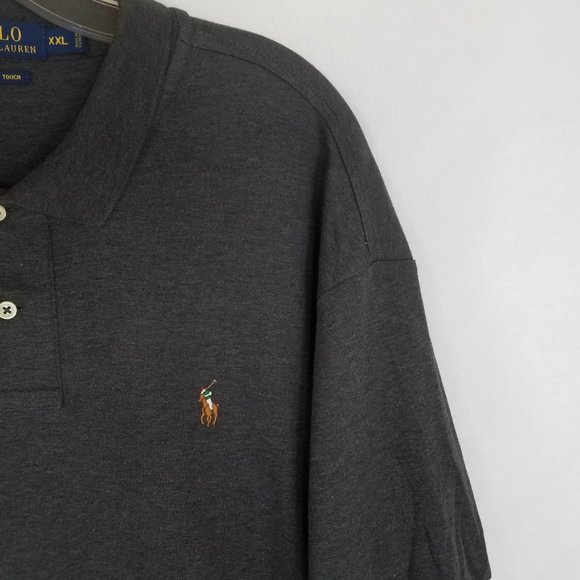 Polo Ralph Lauren Pima Soft Touch Dark Gray Polo Shirt Mens 2XL - Picture 3 of 5